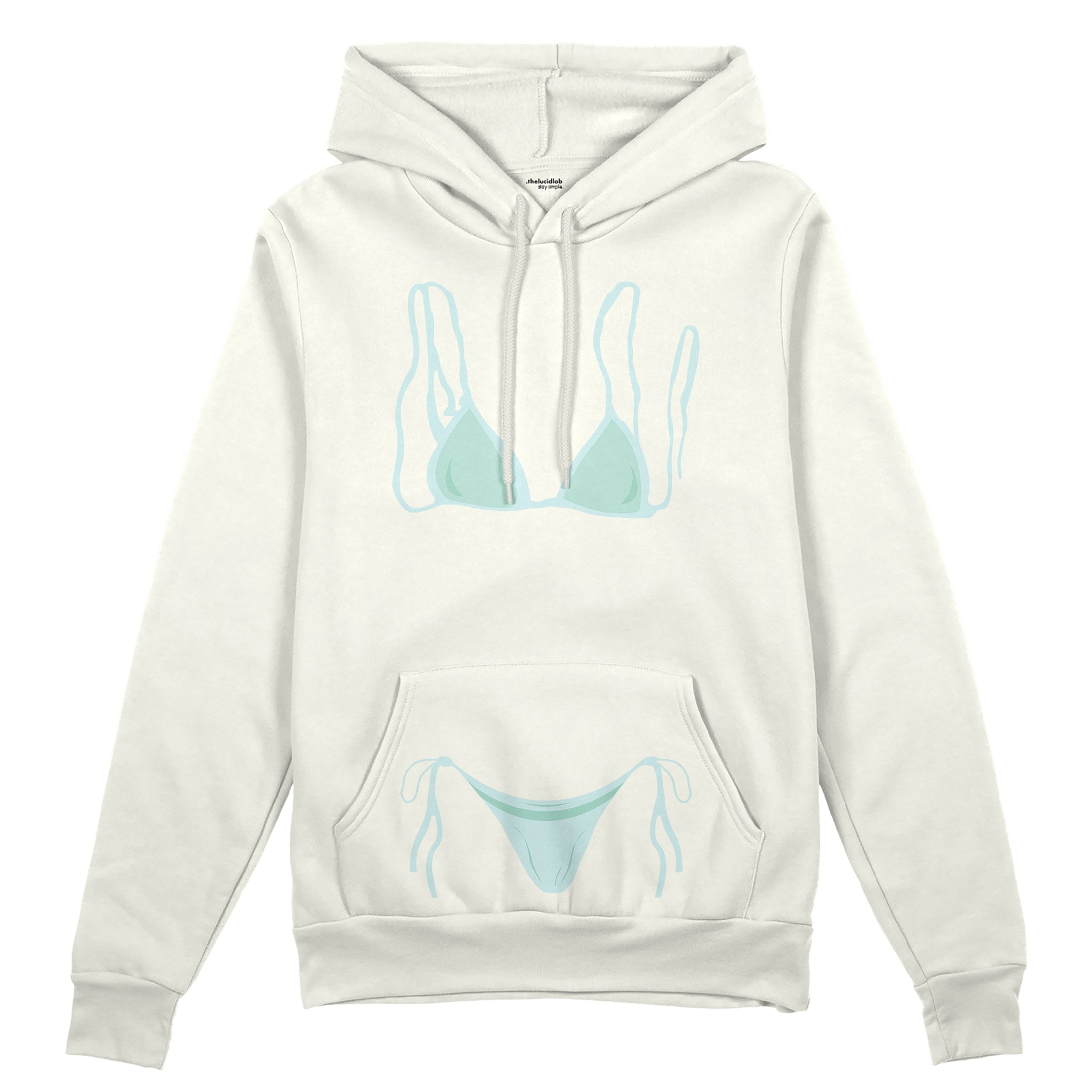 Blue Bikini Oversize Hoodie - Beyaz - ön görünüm