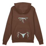 Blue Bikini Oversize Hoodie - Kahverengi - arka görünüm