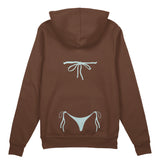 Blue Bikini Oversize Hoodie - Kahverengi - arka görünüm