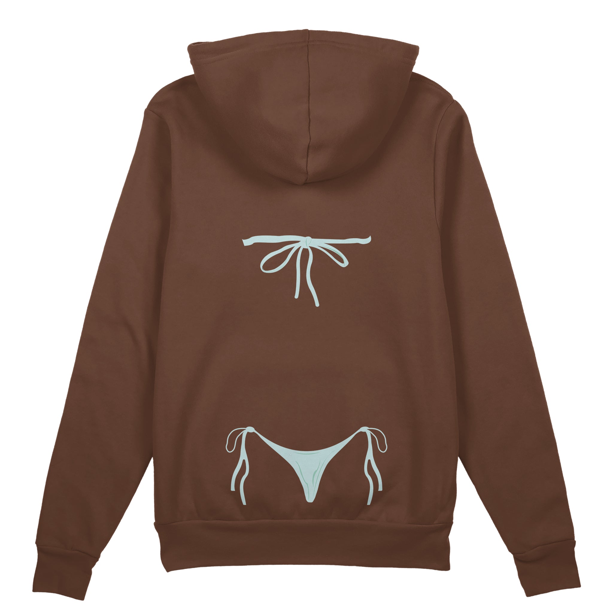 Blue Bikini Oversize Hoodie - Kahverengi - arka görünüm