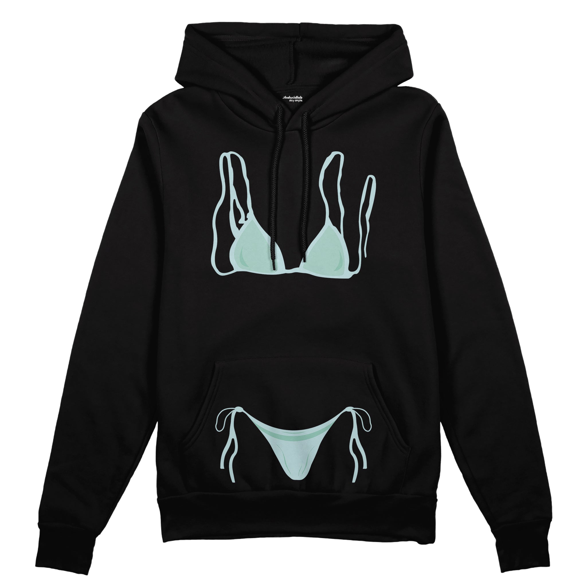 Blue Bikini Oversize Hoodie - Siyah - ön görünüm