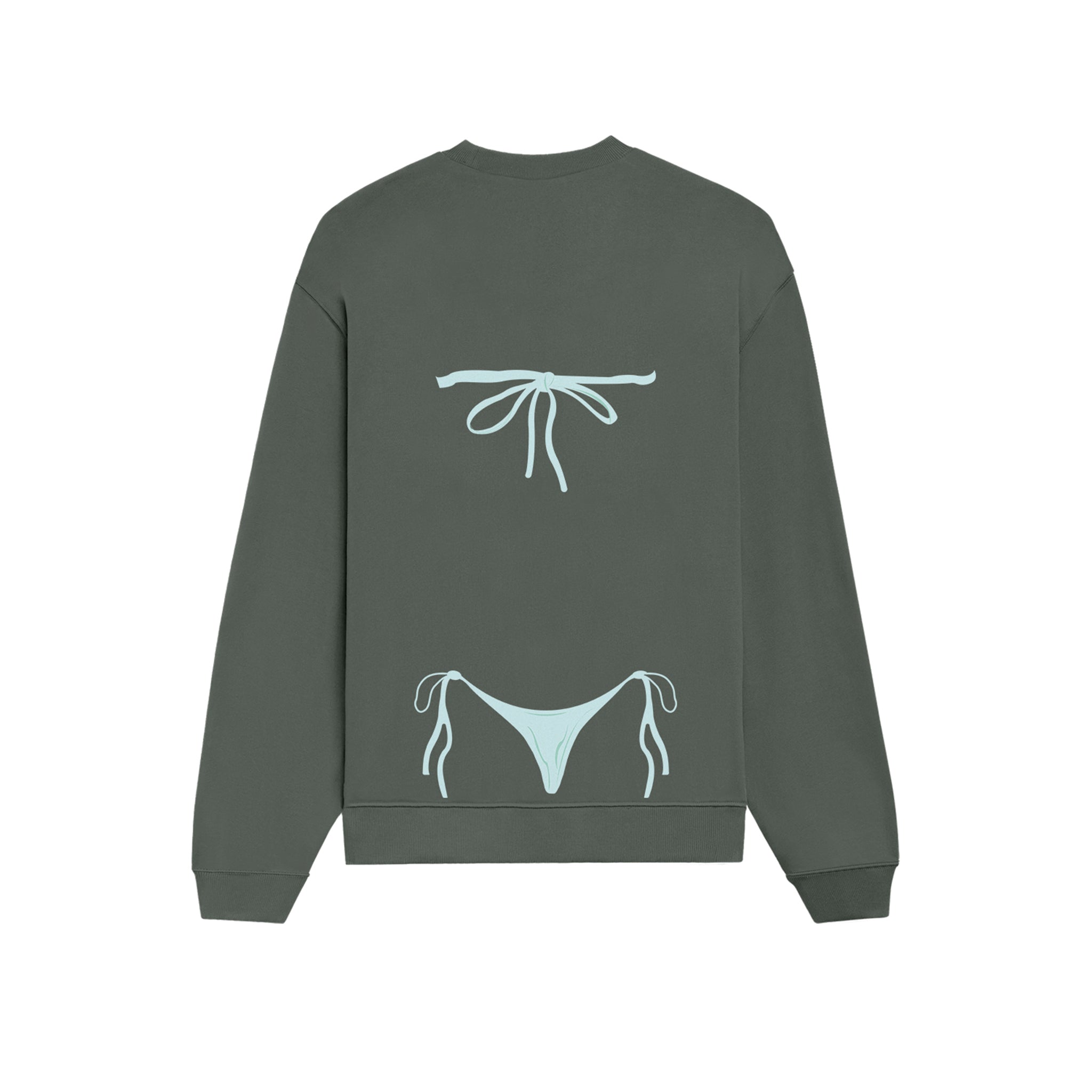 Blue Bikini Oversize Sweatshirt - Antrasit - arka görünüm