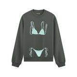 Blue Bikini Oversize Sweatshirt - Antrasit - ön görünüm