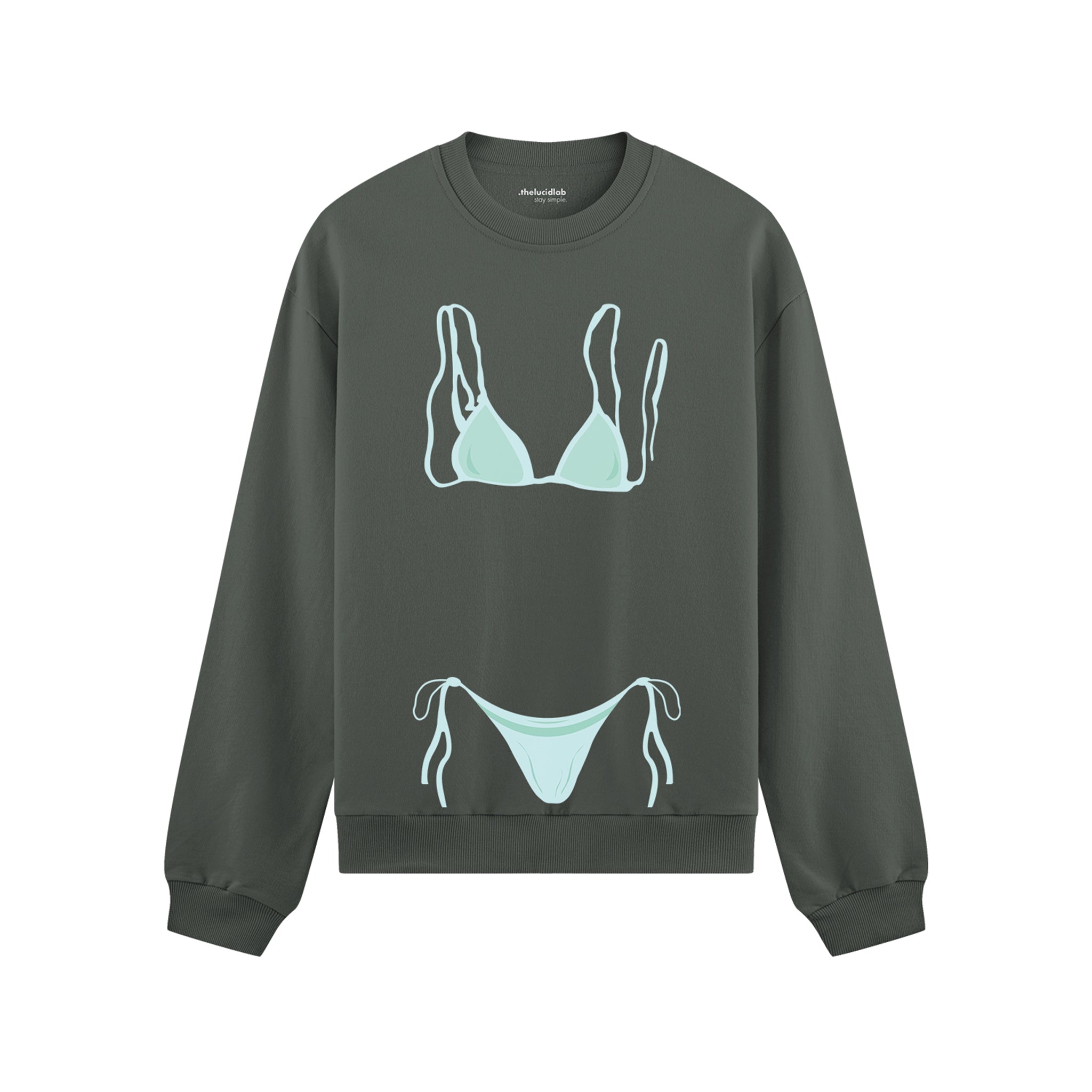 Blue Bikini Oversize Sweatshirt - Antrasit - ön görünüm