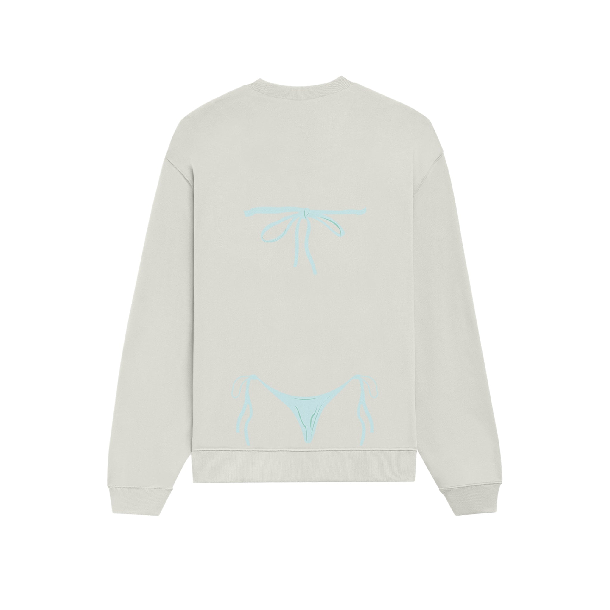 Blue Bikini Oversize Sweatshirt - Beyaz - arka görünüm