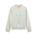 Blue Bikini Oversize Sweatshirt - Beyaz - ön görünüm