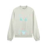 Blue Bikini Oversize Sweatshirt - Beyaz - ön görünüm
