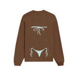 Blue Bikini Oversize Sweatshirt - Kahverengi - arka görünüm