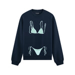 Blue Bikini Oversize Sweatshirt - Lacivert - ön görünüm