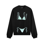 Blue Bikini Oversize Sweatshirt - Siyah - ön görünüm