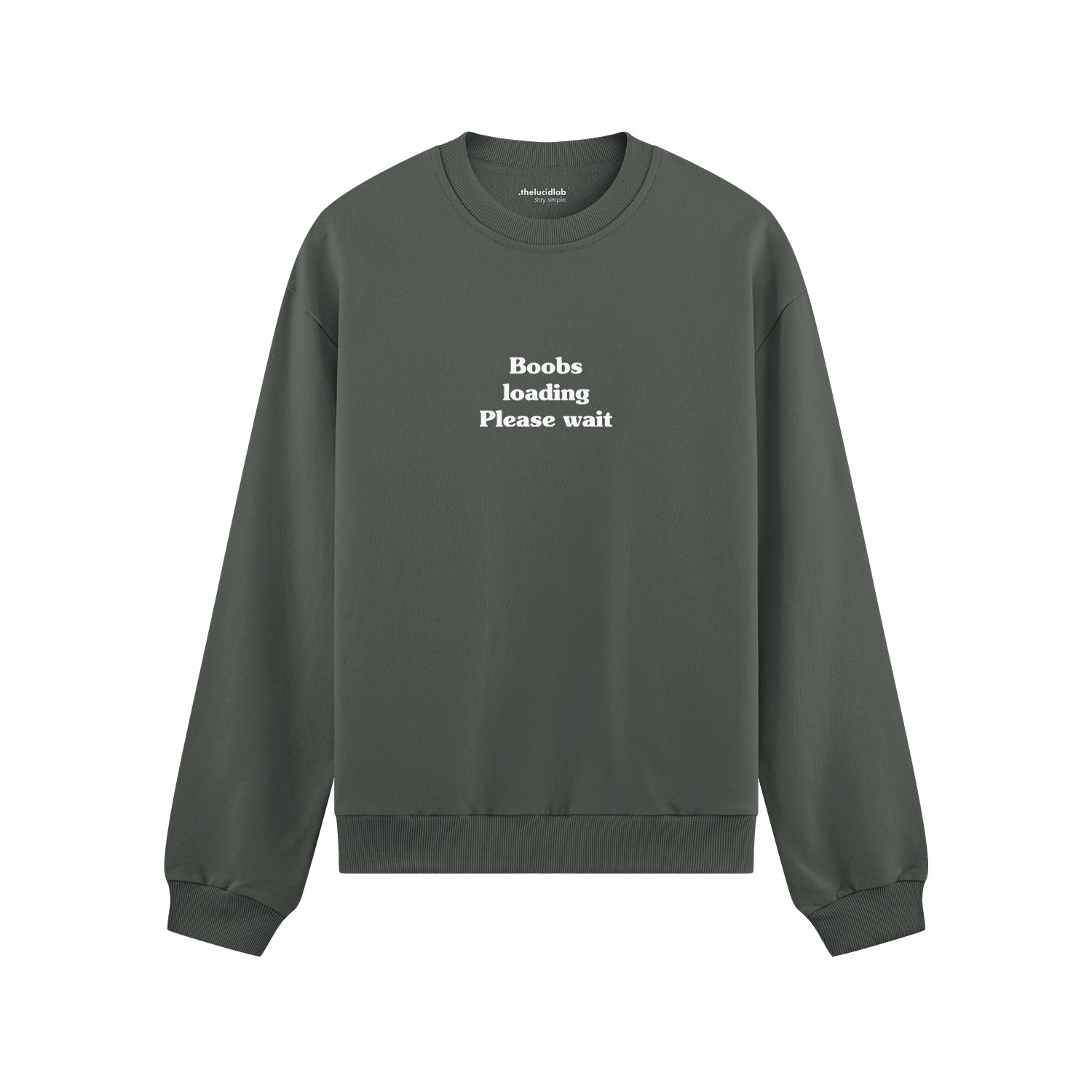 Boobs Loading Please Wait Oversize Sweatshirt - Antrasit - ön görünüm