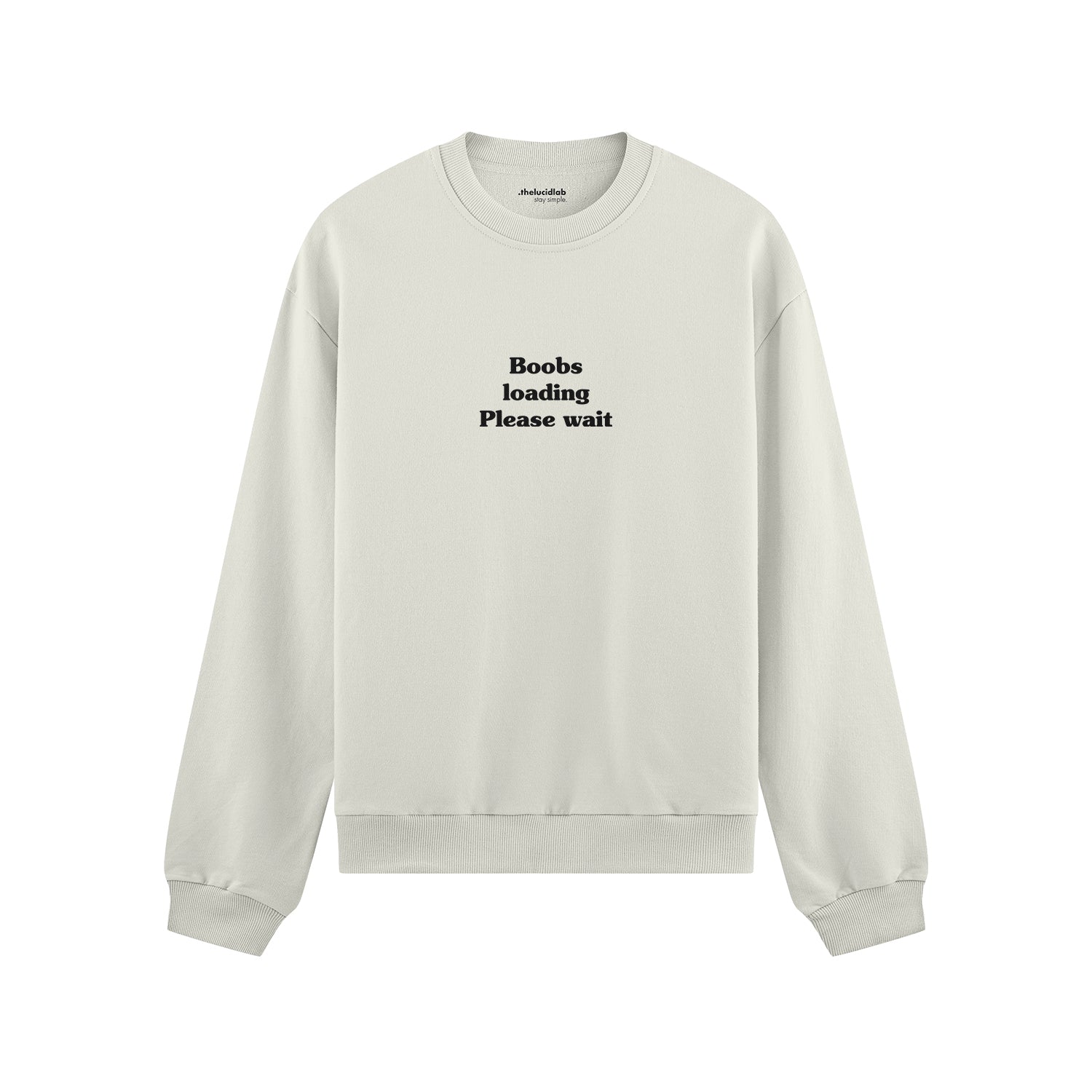 Boobs Loading Please Wait Oversize Sweatshirt - Beyaz - ön görünüm
