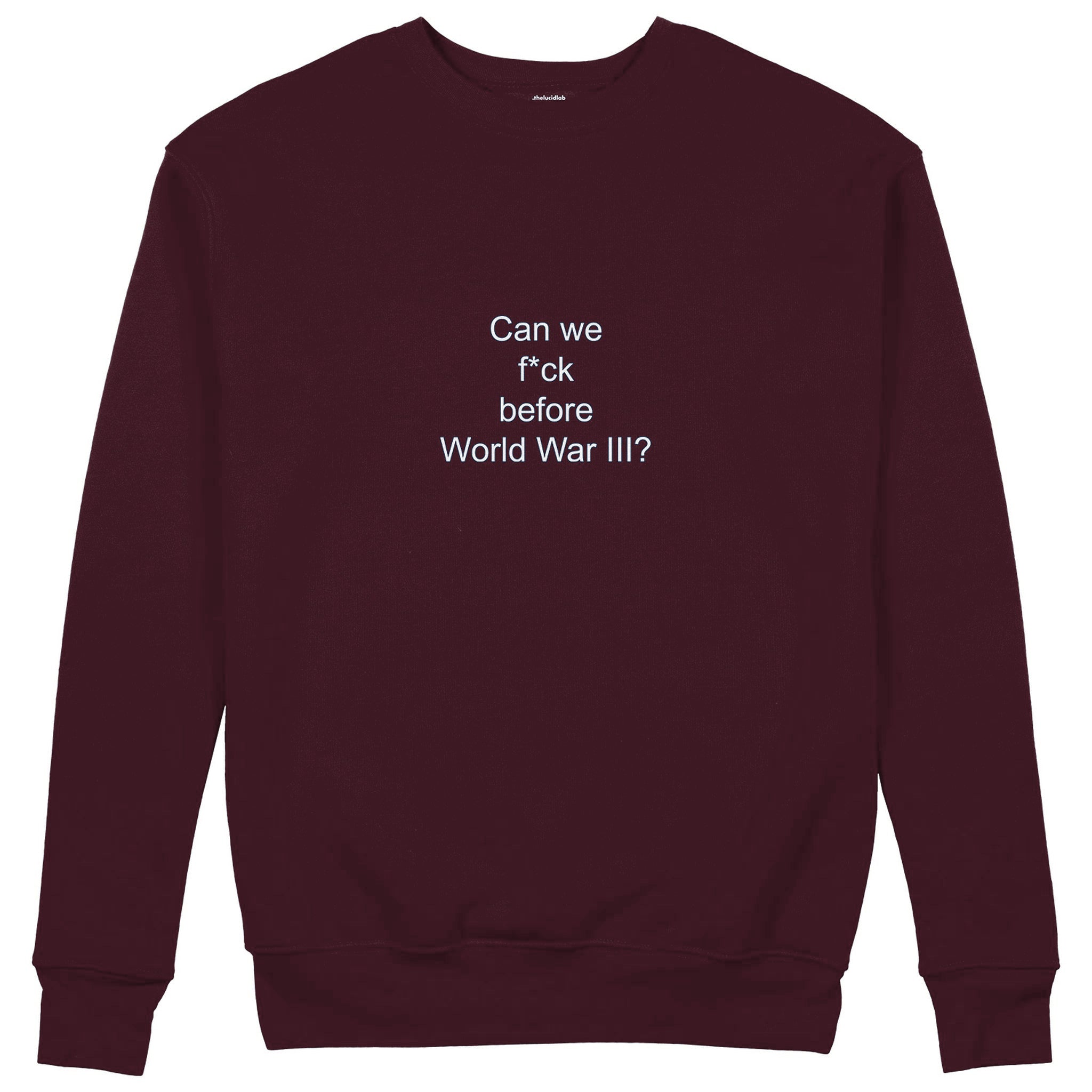 Before World War 3 Sweatshirt — Bordo — Görsel 1