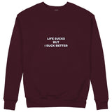 Life Sucks Sweatshirt — Bordo — Görsel 1