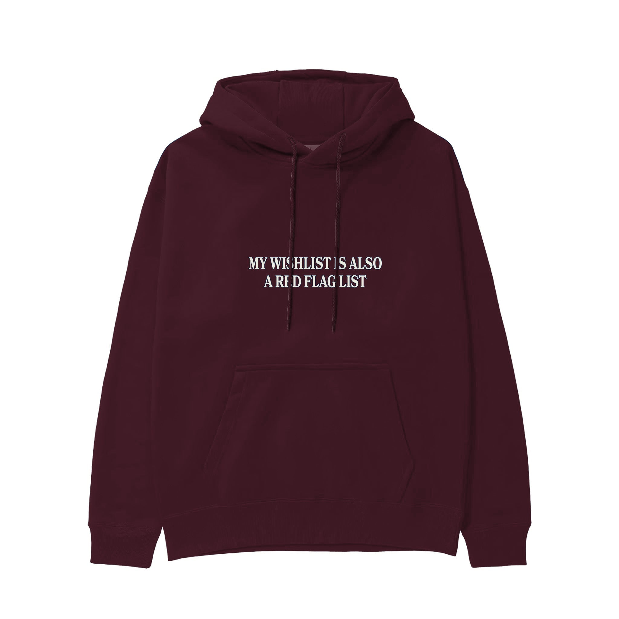 Red Flag Wishlist Hoodie — Bordo — Görsel 1