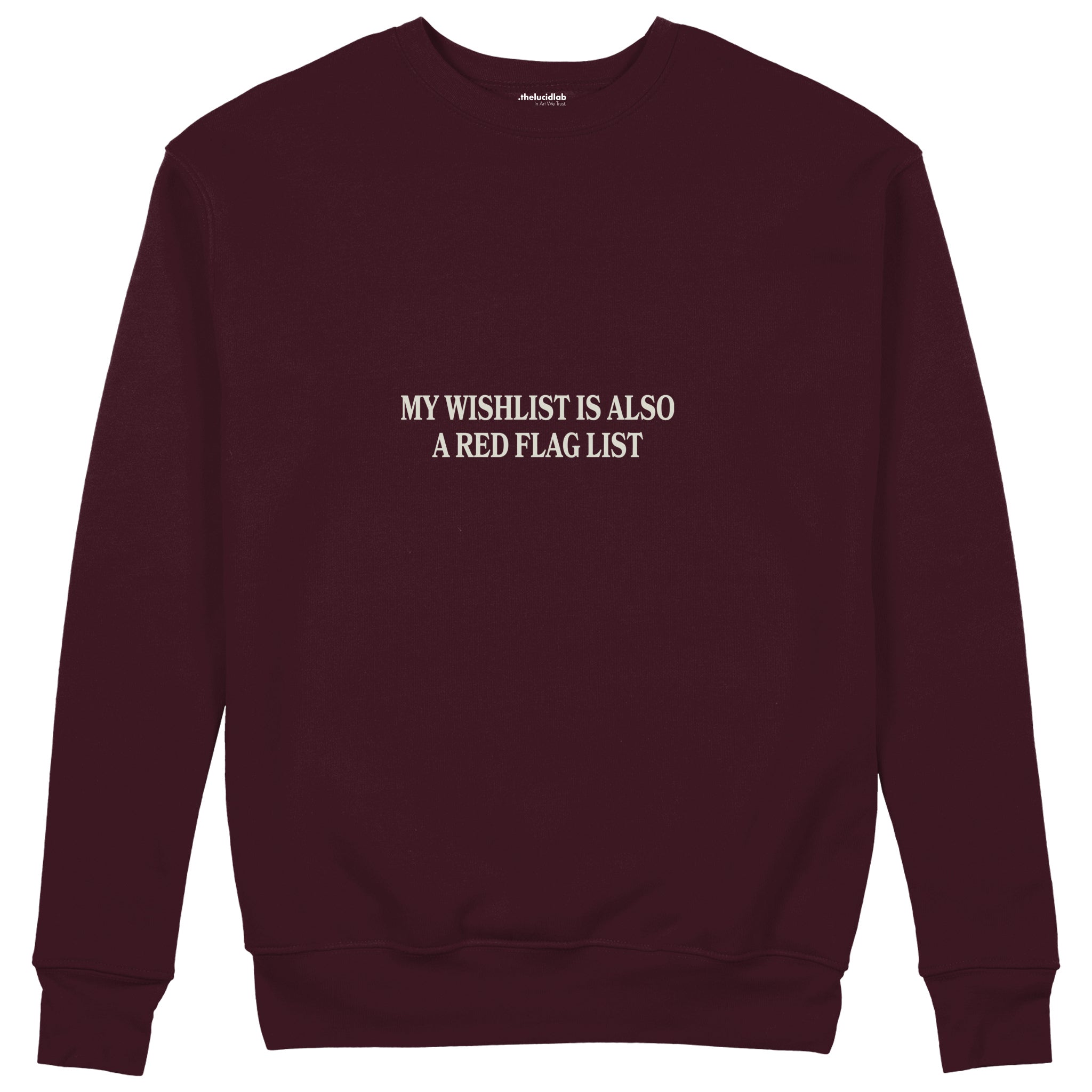Red Flag Wishlist Sweatshirt — Bordo — Ön