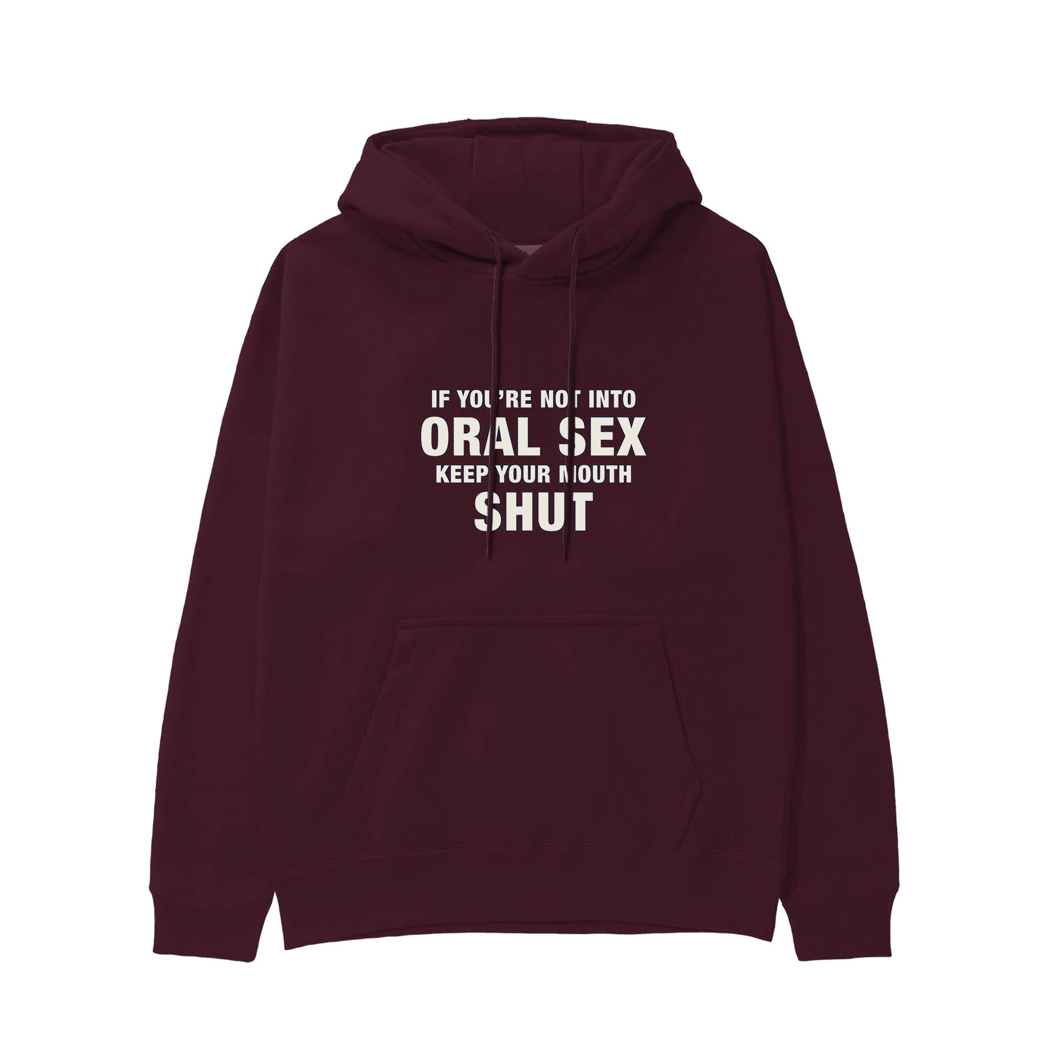 Keep Your Mouth Shut Hoodie — Bordo — Görsel 1