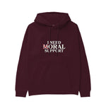 Moral Support Hoodie — Bordo — Görsel 1