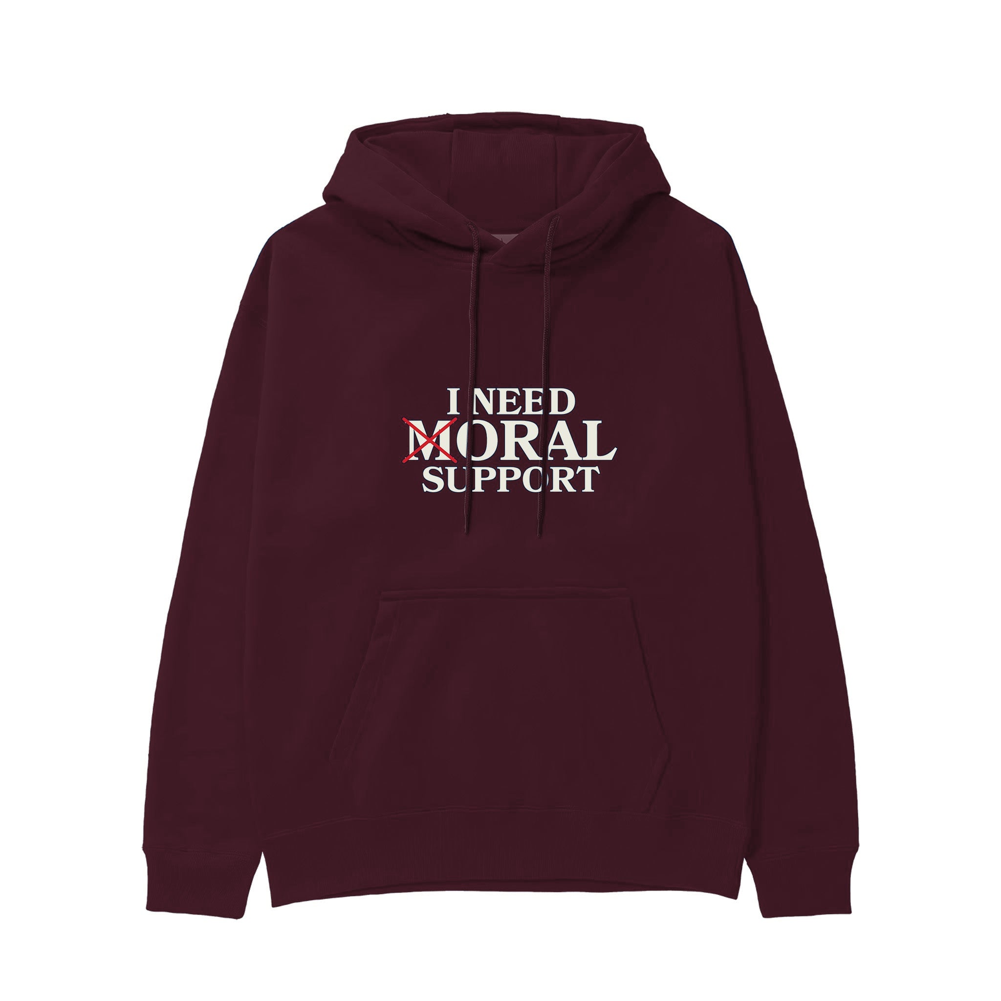 Moral Support Hoodie — Bordo — Görsel 1
