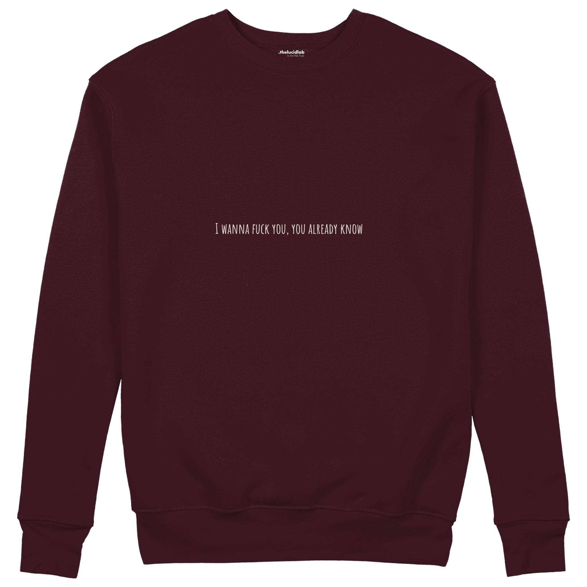 I Wanna Fuck You, You Already Know Sweatshirt — Bordo — Ön