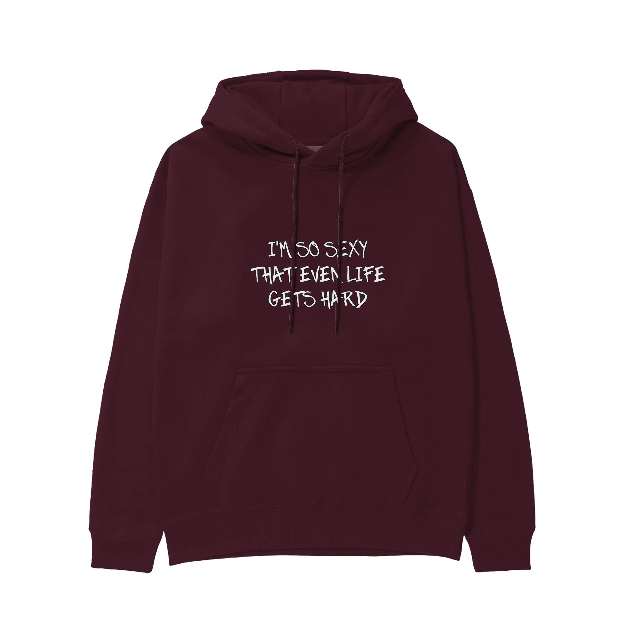 Even Life Gets Hard Hoodie — Bordo — Görsel 1