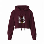 Box Box Box Crop Hoodie — Bordo — Ön
