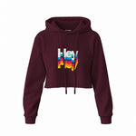 Hey Crop Hoodie — Bordo — Ön