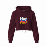 Hey Crop Hoodie — Bordo — Ön
