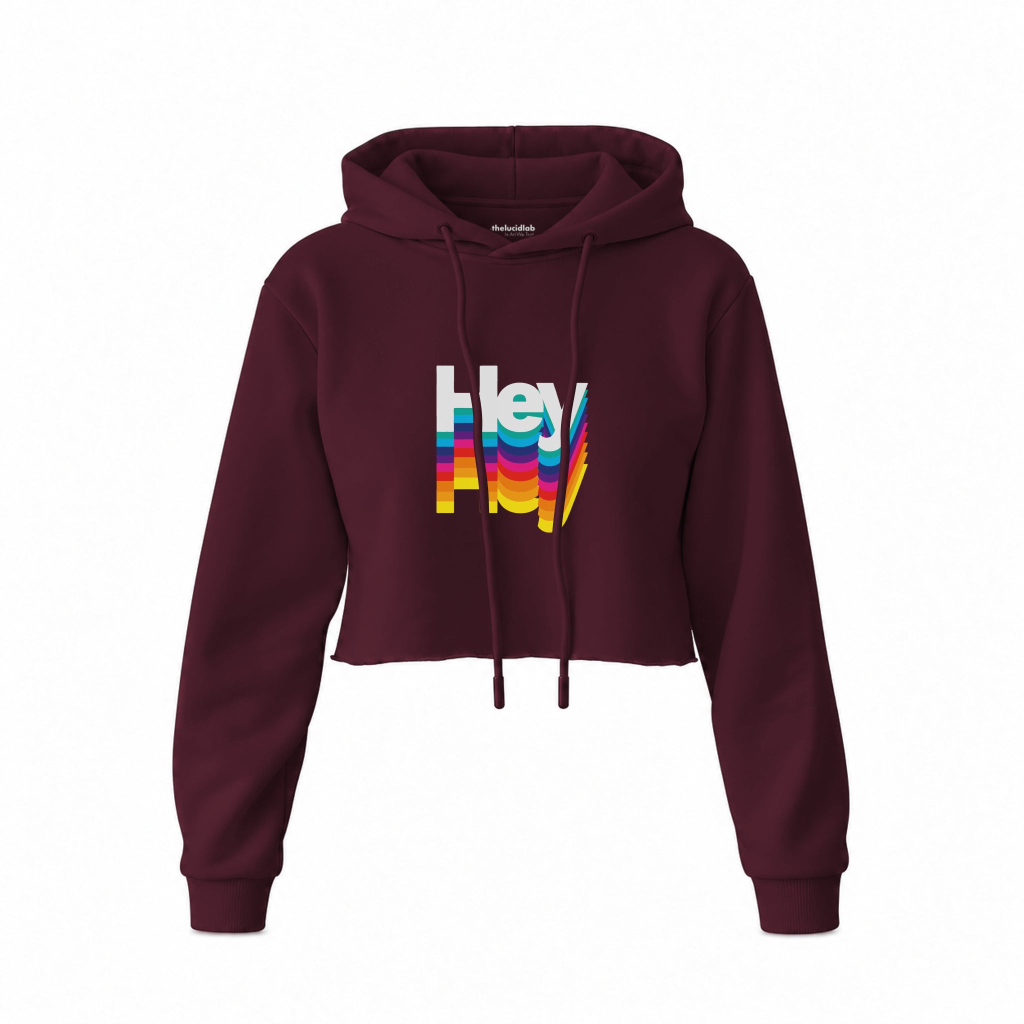 Hey Crop Hoodie — Bordo — Ön
