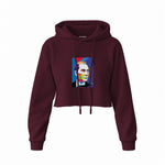 Atatürk Pop Art Crop Hoodie — Bordo — Ön