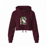 Bauhaus Cat Crop Hoodie — Bordo — Ön