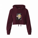 Albert Einstein / Homer Simpson Crop Hoodie — Bordo — Ön