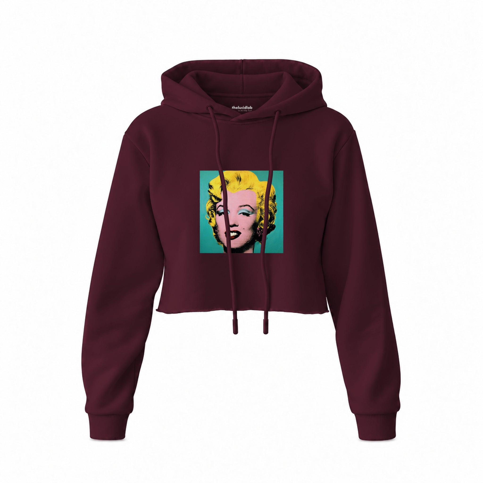 Andy Warhol / Marilyn Monroe Blue Crop Hoodie — Bordo — Ön