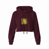 The Kiss Crop Hoodie — Bordo — Ön