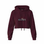 The Great Wave of Kanagawa Crop Hoodie — Bordo — Görsel 1