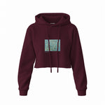 Almond Blossoms Crop Hoodie — Bordo — Ön