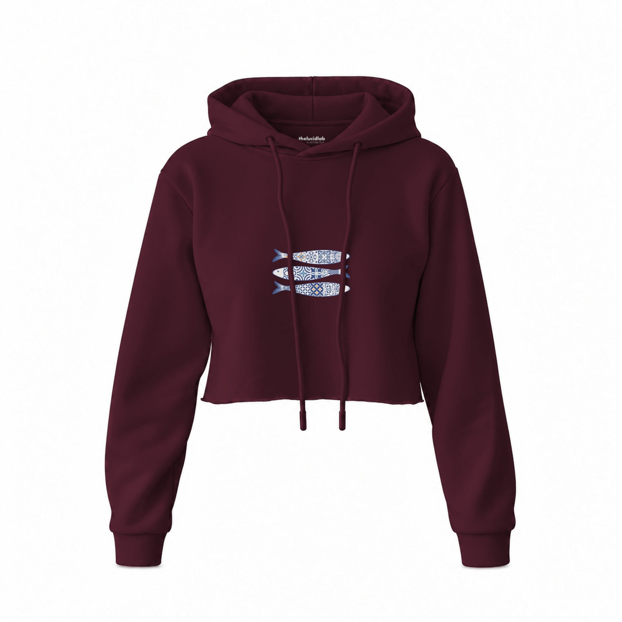 Mediterraneo Crop Hoodie — Bordo — Ön