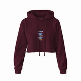 Marine Pattern Study Crop Hoodie — Bordo — Ön