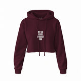 My Ex Is My Biggest Fan Crop Hoodie — Bordo — Ön
