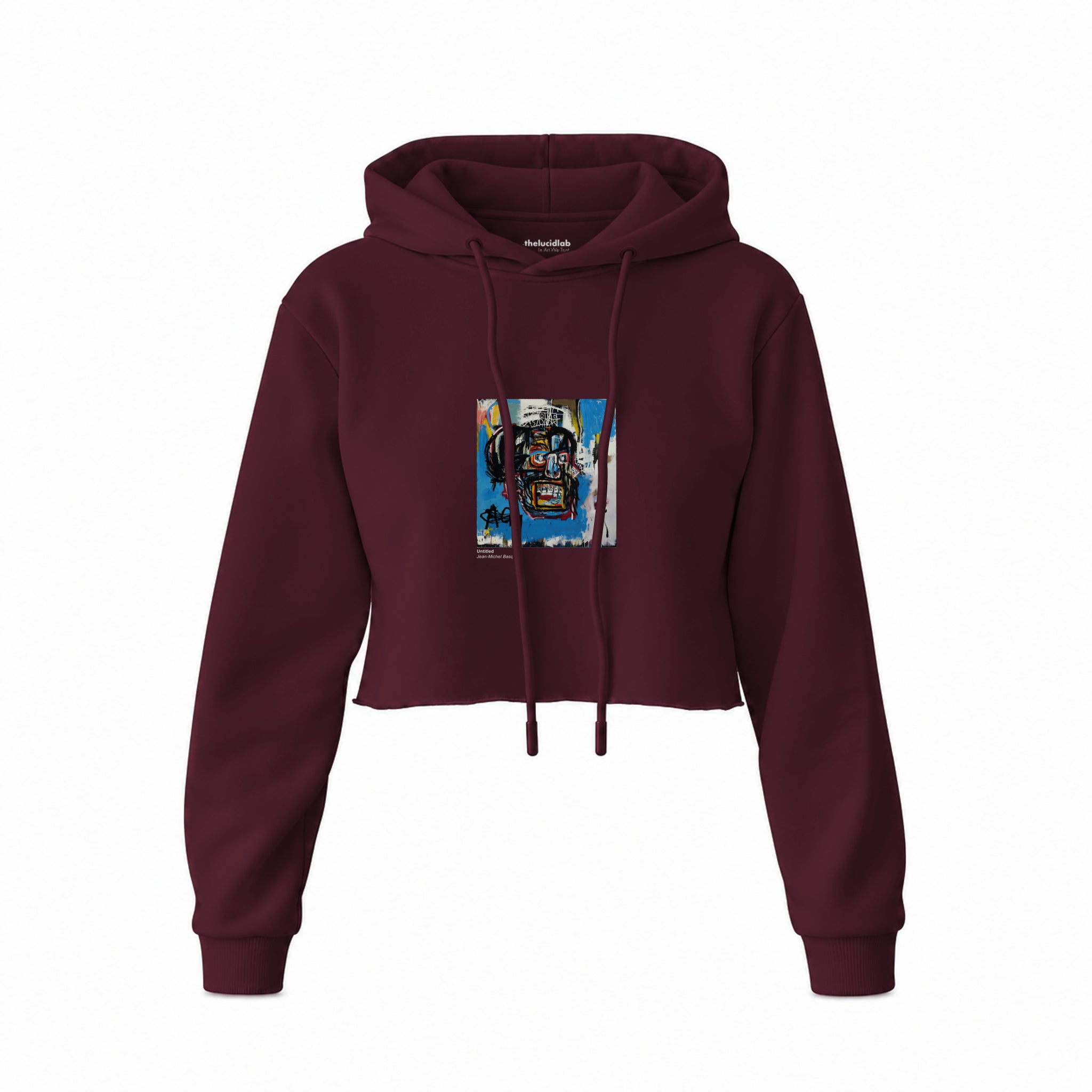 Untitled (1982) – Basquiat Crop Hoodie — Bordo — Ön