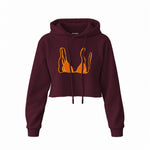 Orange Bikini Crop Hoodie — Bordo — Ön