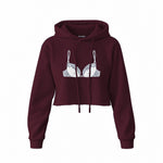 Noir Seduce Crop Hoodie — Bordo — Görsel 1