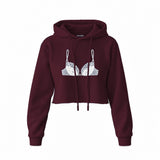 Noir Seduce Crop Hoodie — Bordo — Görsel 1