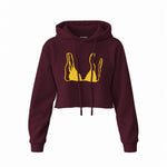 Yellow Bikini Crop Hoodie — Bordo — Ön