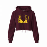 Yellow Bikini Crop Hoodie — Bordo — Ön