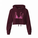 Pink Bikini Crop Hoodie — Bordo — Ön