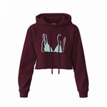 Blue Bikini Crop Hoodie — Bordo — Ön