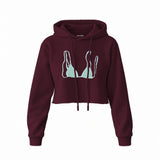 Blue Bikini Crop Hoodie — Bordo — Ön