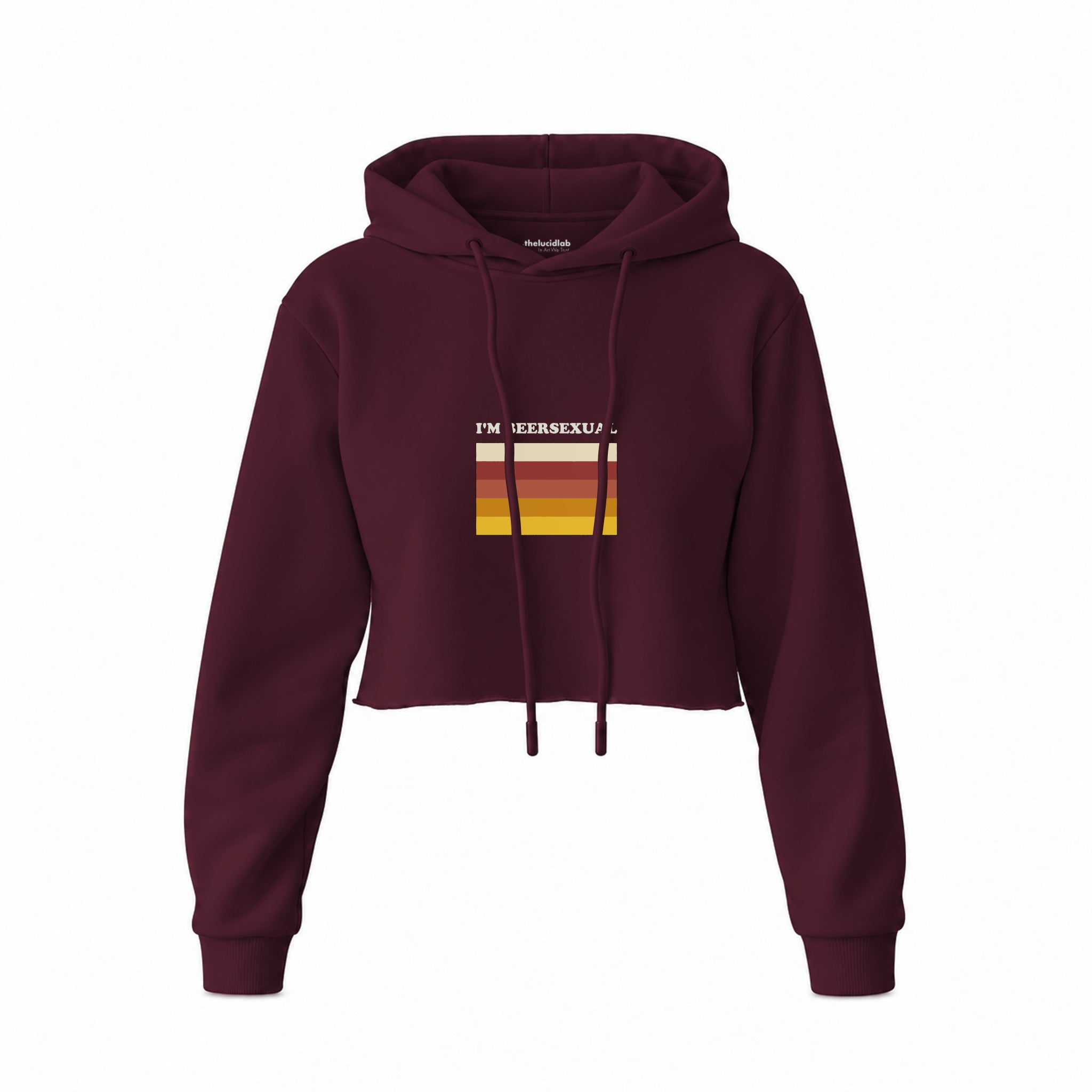 I'm Beersexual Crop Hoodie — Bordo — Ön