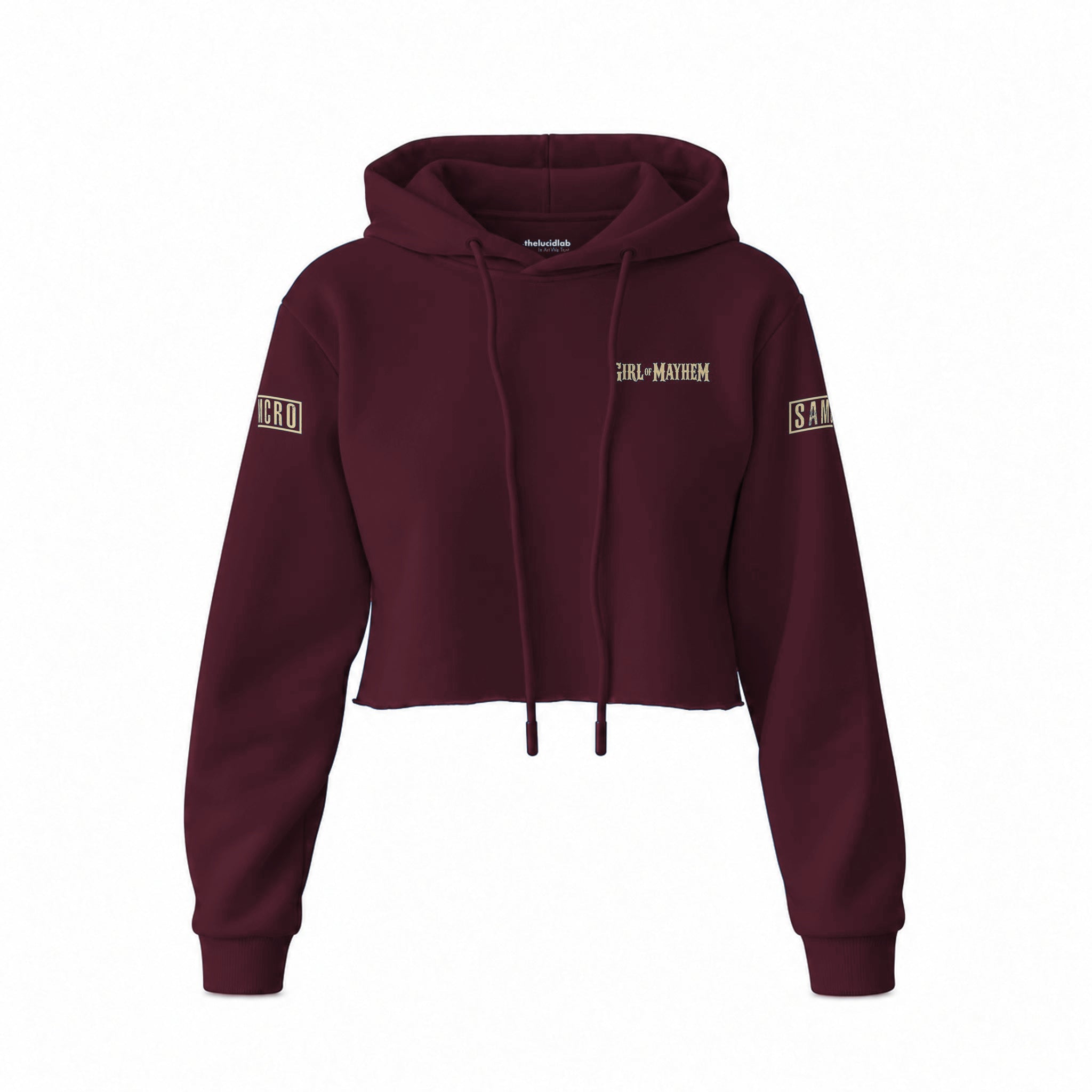 Sons Of Anarchy: Girl of Mayhem Crop Hoodie — Bordo — Görsel 1